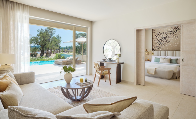 Tiara Holidays - Ikos Odisia - deluxe two bedroom bungalow suite private pool sea view
